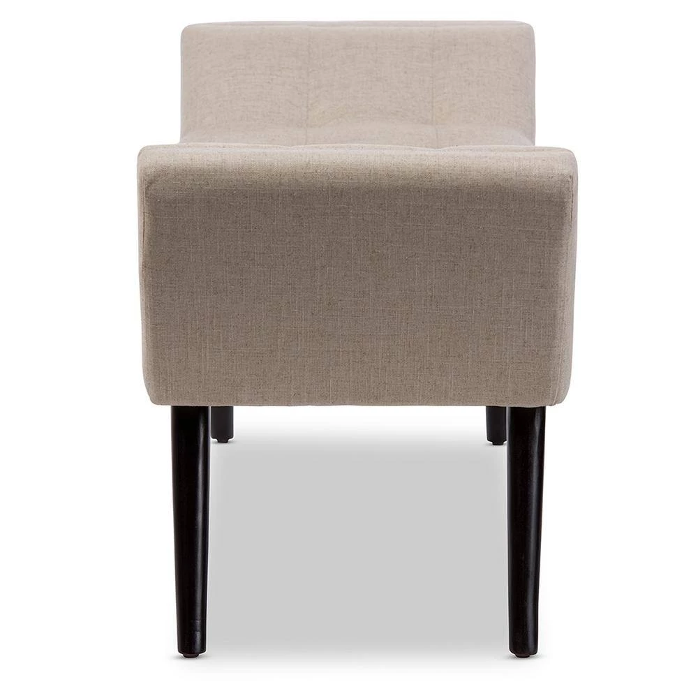 Tamblin Contemporary Beige Fabric Upholstered Bench by Baxton Studio - Image 5