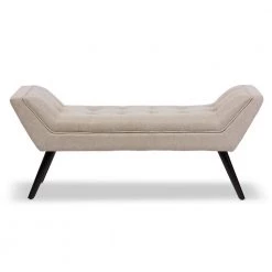 Tamblin Contemporary Beige Fabric Upholstered Bench by Baxton Studio