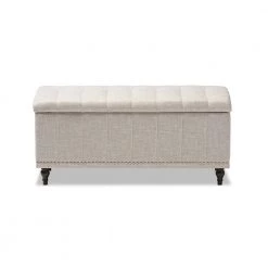 Kaylee Beige Bench by Baxton Studio