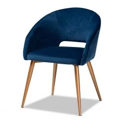 Vianne Navy Blue Dining Chair by Baxton Studio