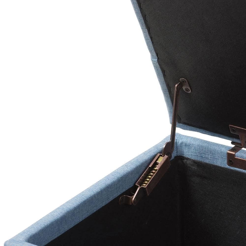 Michaela Blue Storage Ottoman by Baxton Studio - Image 5