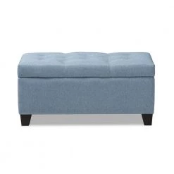Michaela Blue Storage Ottoman by Baxton Studio