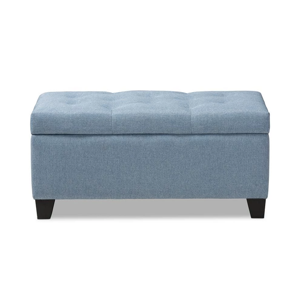 Michaela Blue Storage Ottoman by Baxton Studio