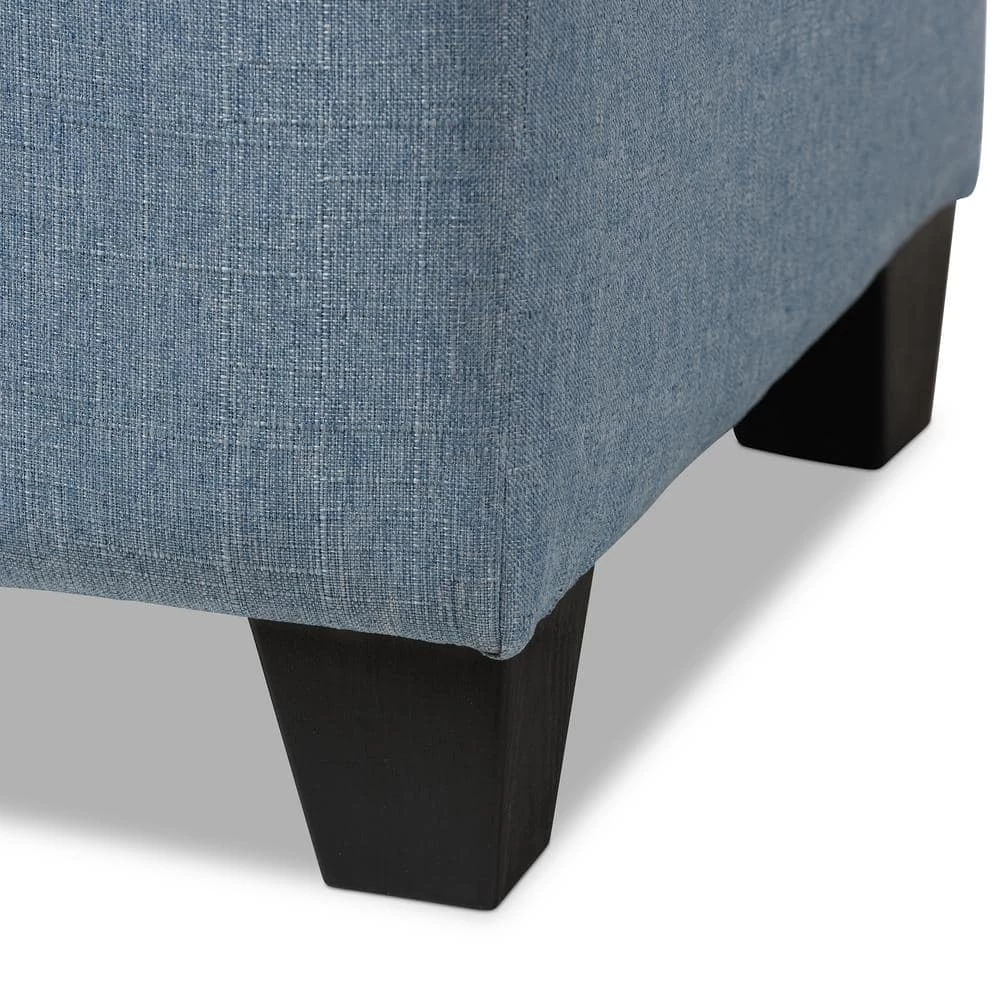 Michaela Blue Storage Ottoman by Baxton Studio - Image 7