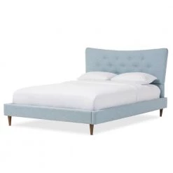 Hannah Blue King Upholstered Bed by Baxton Studio
