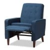 Mathias Blue Fabric Upholstered Recliner by Baxton Studio
