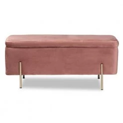 Rockwell Pink Storage Bench (17.7 in. H x 43.3 in. W x 15.7 in. D) by Baxton Studio