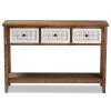 Bonilla 47.2 in. Brown and White Rectangle Wood Console Table by Baxton Studio