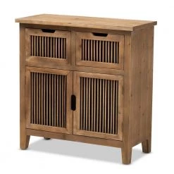 Clement Oak 2-Door and 2-Drawer Accent Storage Cabinet by Baxton Studio