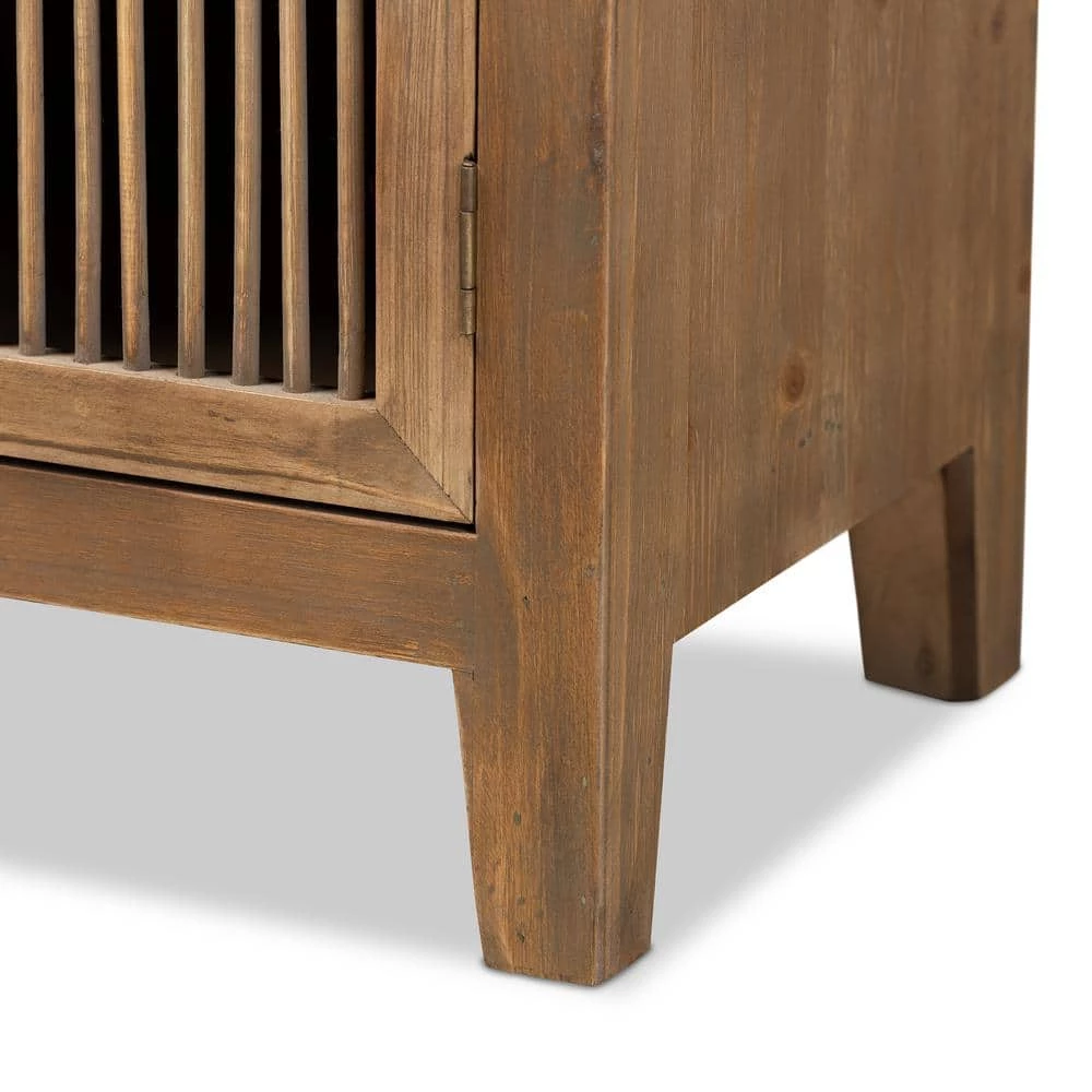 Clement Oak 2-Door and 2-Drawer Accent Storage Cabinet by Baxton Studio - Image 9