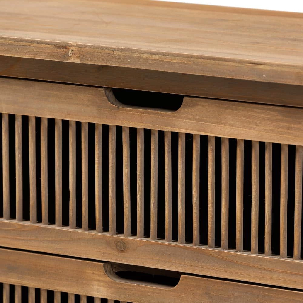Clement Oak Storage Cabinet by Baxton Studio - Image 7