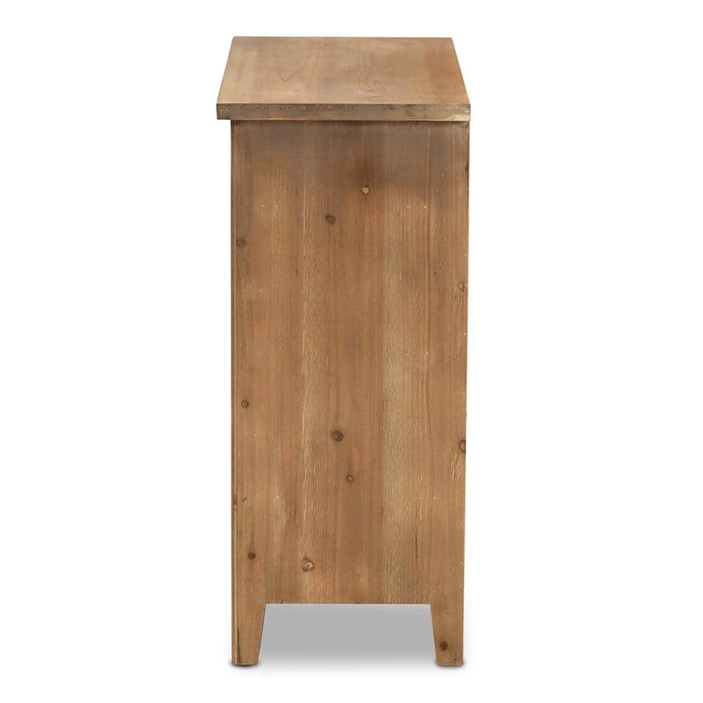 Clement Oak Storage Cabinet by Baxton Studio - Image 2
