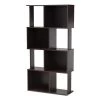 Riva Dark Brown Geometric Bookshelf by Baxton Studio