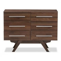 Auburn 6-Drawer Brown Dresser by Baxton Studio