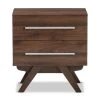 Auburn 2-Drawer Brown Nightstand by Baxton Studio