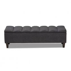 Brette Charcoal Storage Ottoman by Baxton Studio