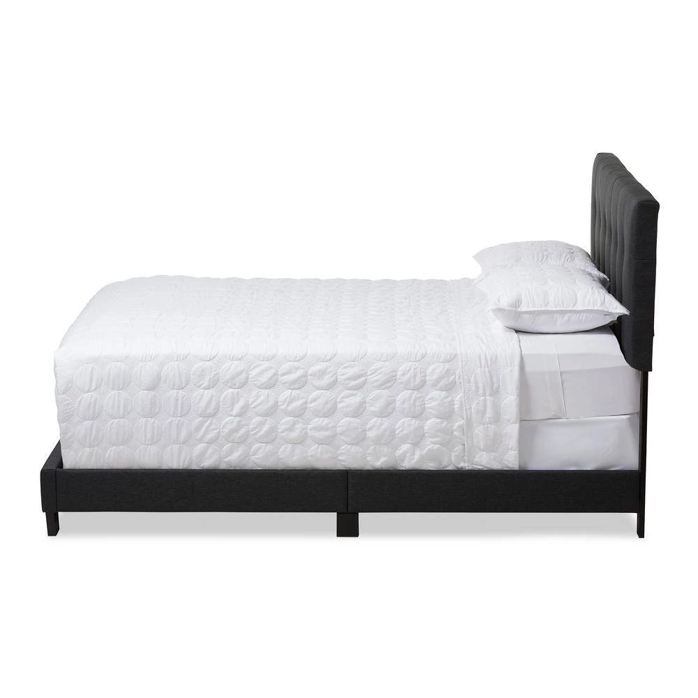 Brookfield Contemporary Dark Gray Fabric Upholstered Queen Size Bed by Baxton Studio - Image 7