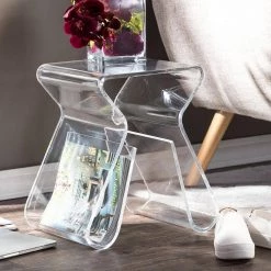 Susan Clear Finished Plastic End Table by Baxton Studio