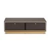 Cormac 41 .3 in. Dark Brown and Gold Rectangle Wood Coffee Table by Baxton Studio