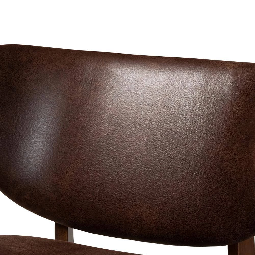 Marcos Dark Brown and Walnut Brown Accent Chair by Baxton Studio - Image 6