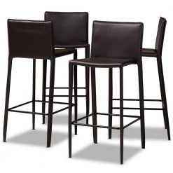 Malcom 30.3 in. Dark Brown Bar Stool (Set of 4) by Baxton Studio