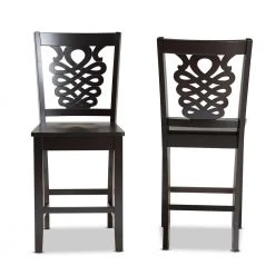 Gervais 24.2 in. Dark Brown Counter Stool (Set of 2) by Baxton Studio