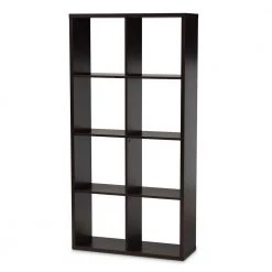 62.17 in. Dark Brown Wood 8-shelf Standard Bookcase with Open Back by Baxton Studio