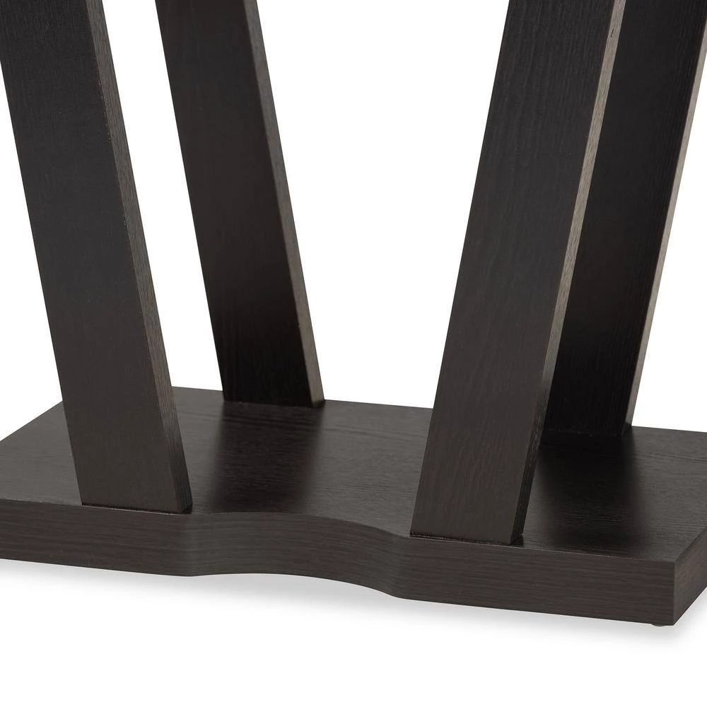 Boone 31.1 in. Rectangle Dark Brown Wood Console Table by Baxton Studio - Image 5