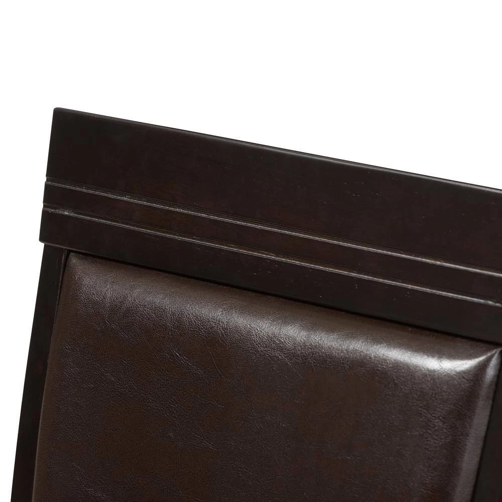 Thea Dark Brown Faux Leather Dining Chair (Set of 2) by Baxton Studio - Image 6