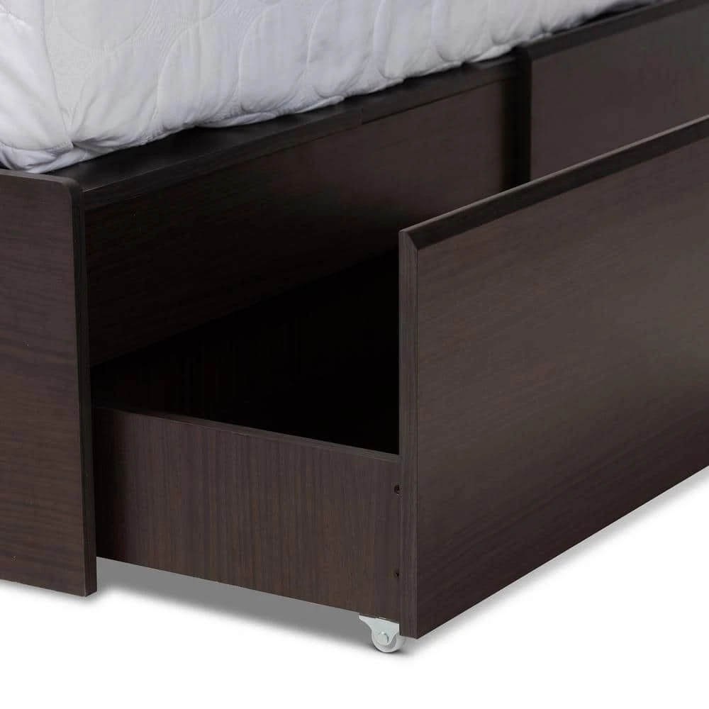 Blaine Dark Brown Queen Platform Storage Bed by Baxton Studio - Image 6
