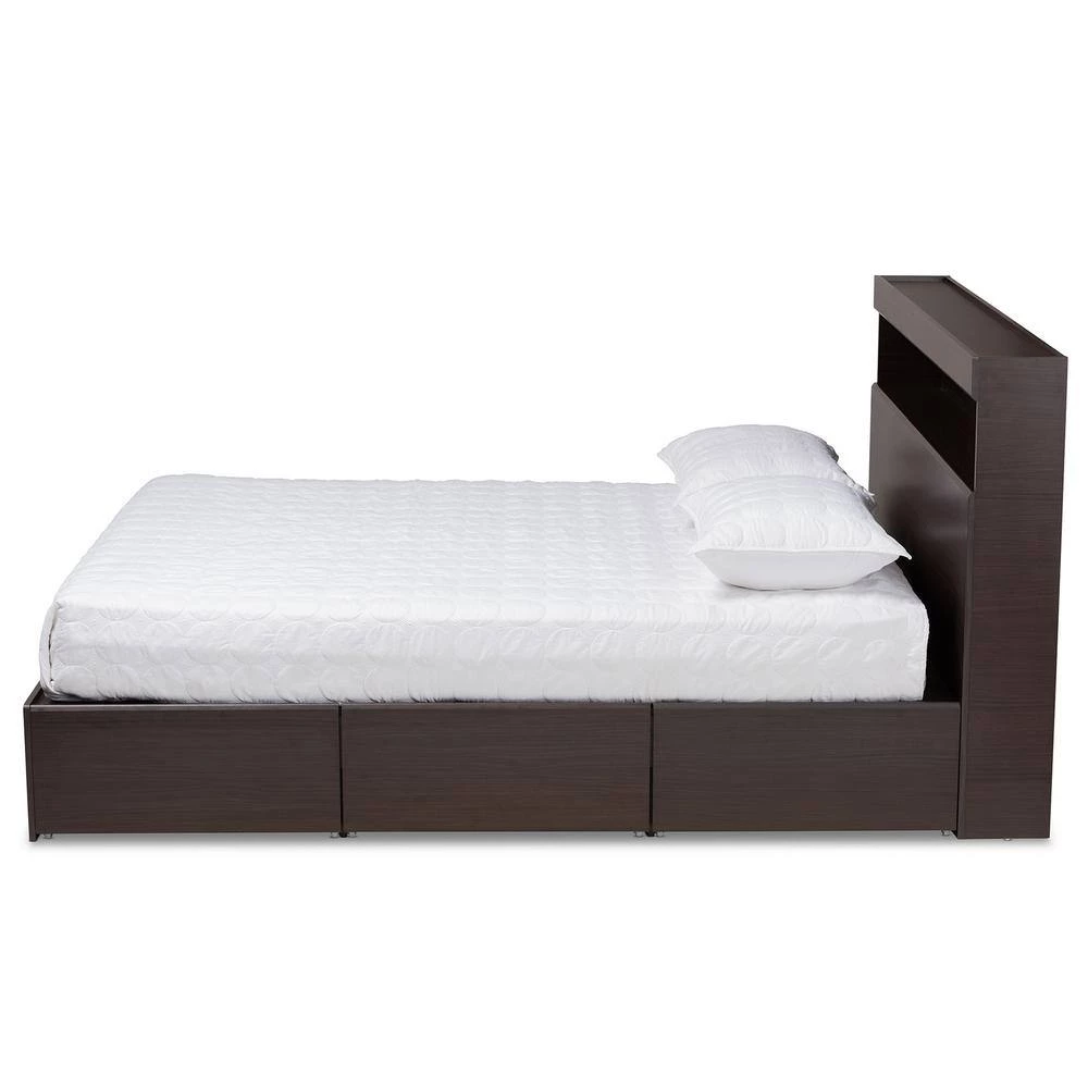 Blaine Dark Brown Queen Platform Storage Bed by Baxton Studio - Image 2
