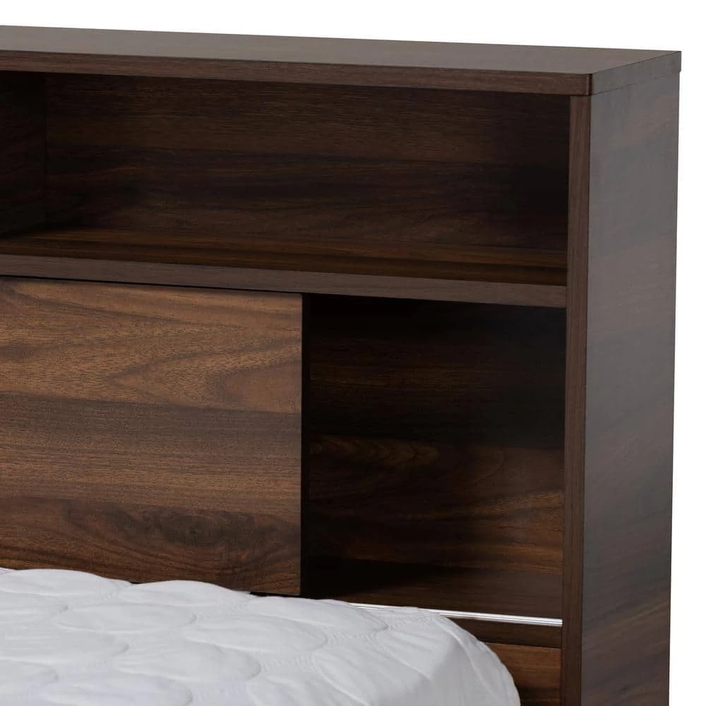 Tristan Dark Brown Queen Platform Storage Bed by Baxton Studio - Image 4