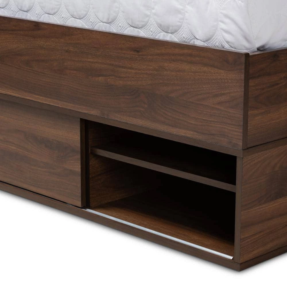 Tristan Dark Brown Queen Platform Storage Bed by Baxton Studio - Image 6