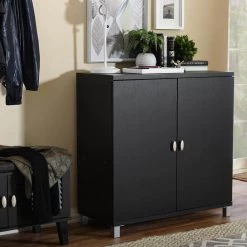 Marcy Dark Brown Storage Cabinet by Baxton Studio
