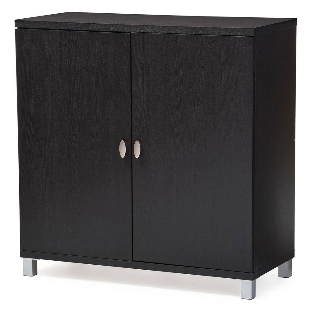 Marcy Dark Brown Storage Cabinet by Baxton Studio - Image 2