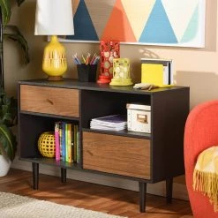 Auburn Dark Brown Storage Cabinet by Baxton Studio