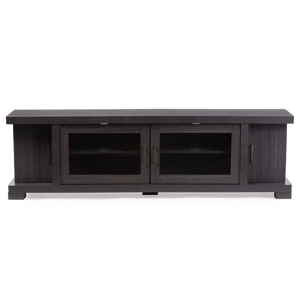 Viveka 70 in. Dark Brown Wood TV Stand Fits TVs Up to 78 in. with Cable Management by Baxton Studio