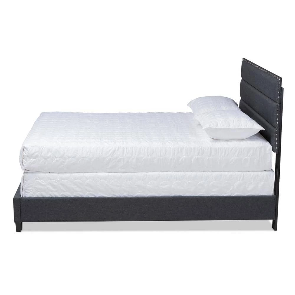 Ansa Dark Gray and Black Full Bed by Baxton Studio - Image 2