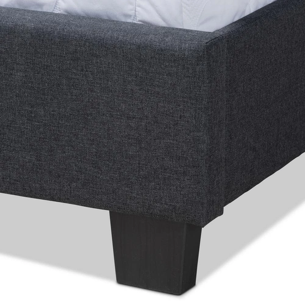 Ansa Dark Gray and Black Full Bed by Baxton Studio - Image 5