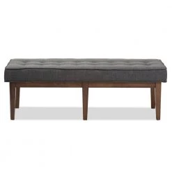 Lucca Dark Gray Bench by Baxton Studio