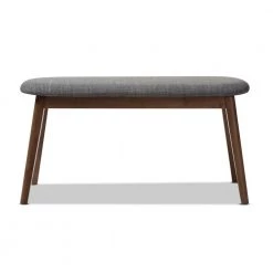 Easton Dark Gray Fabric Bench by Baxton Studio