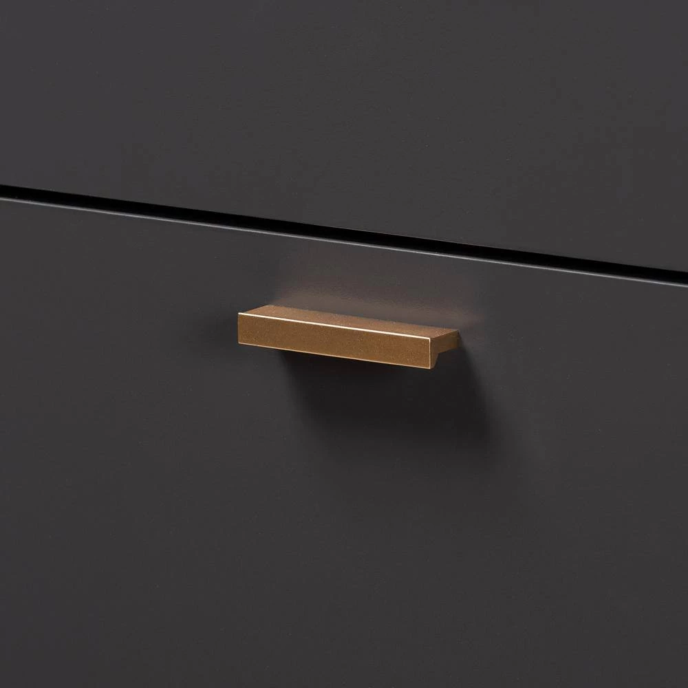 Kelson 5-Drawer Dark Grey and Gold Chest of Drawers (46.1 in. H x 32.5 in. W x 15.75 in. D) by Baxton Studio - Image 5