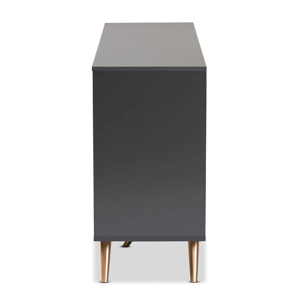 Kelson Dark Grey and Gold Sideboard Buffet by Baxton Studio - Image 4