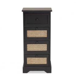 Dacey Espresso and Natural Brown Accent Storage Cabinet by Baxton Studio