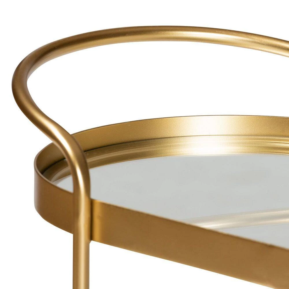 Kamal Gold Wine Bar Cart by Baxton Studio - Image 4