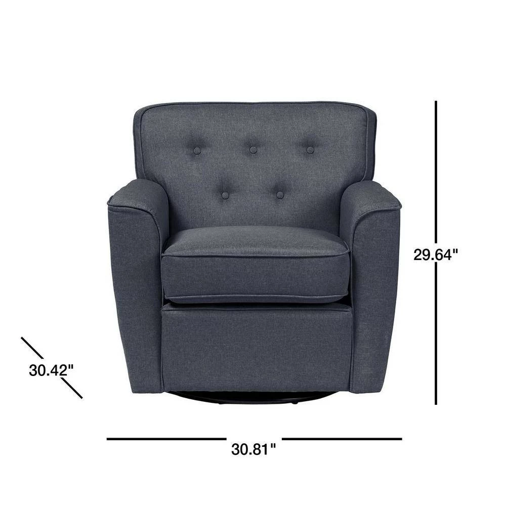 Canberra Contemporary Gray Fabric Upholstered Accent Chair by Baxton Studio - Image 3