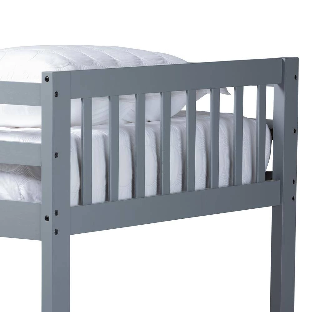 Jude Gray Twin Bunk Bed by Baxton Studio - Image 5