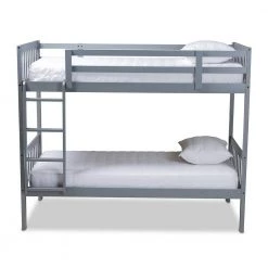 Jude Gray Twin Bunk Bed by Baxton Studio