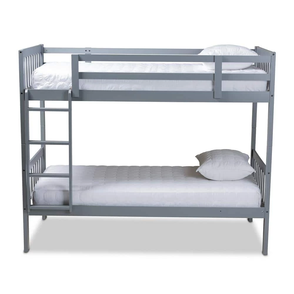Jude Gray Twin Bunk Bed by Baxton Studio