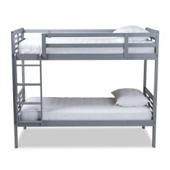 Liam Gray Twin Bunk Bed by Baxton Studio